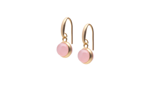Lolo earrings rose quartz matt gold plated