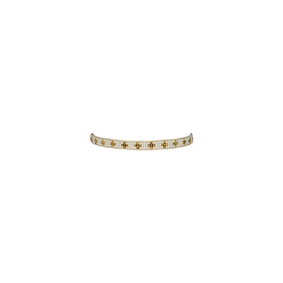 Gold&White Narrow Cross Beaded Bracelet
