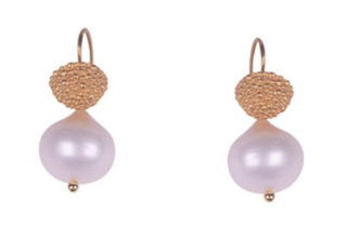 Bronze Mini Pearl Bubble Hook Earing