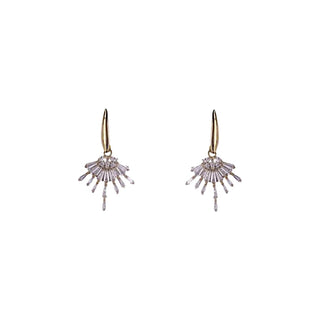 Clear Crystal Spray Hook Earrings