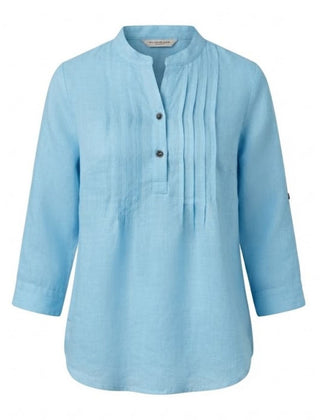 Greta Pintuck in Sky Blue 100% LinenPL