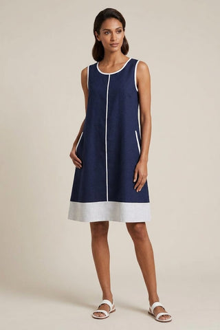 Amy Slv/less Dress  Navy
