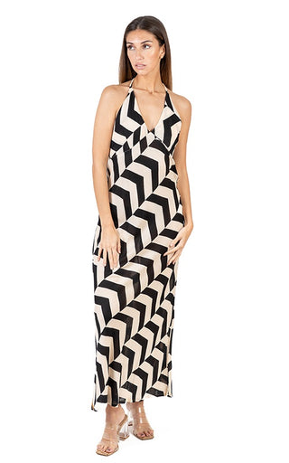 Selby Blk/White Long Dress