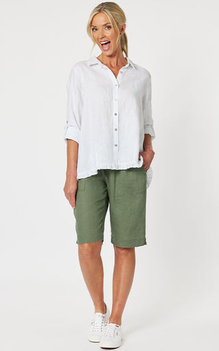 Jersey Khaki Waist Linen Short