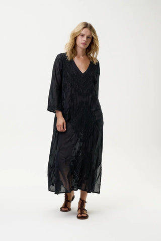Long Goa Embroidery Black/Black