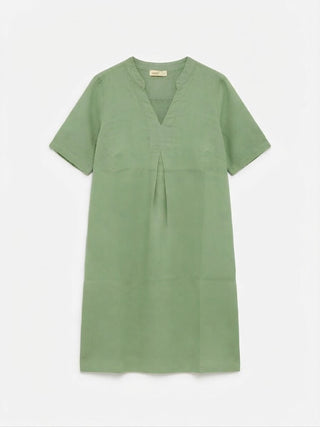 Anika Sage Mandarin Collar Dress