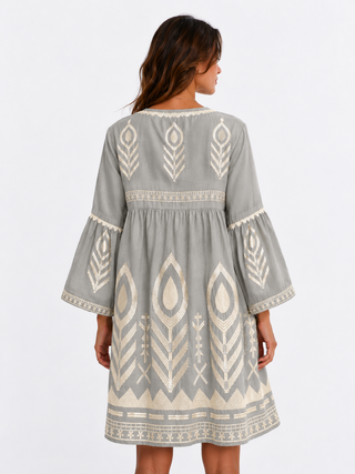 Fearther Bell Slv Stone/champ Short Dress