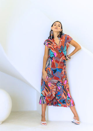 Emily Long  Wrap dress Multi Fonce