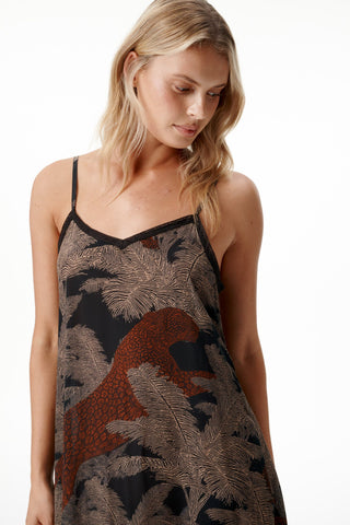 Palm Safari Antoinette Slip Blk/Camel
