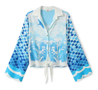 Ayla Indigo Tie Front Shirt