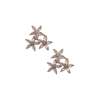 Mini Crystal Floral Bunch Stud Earrings
