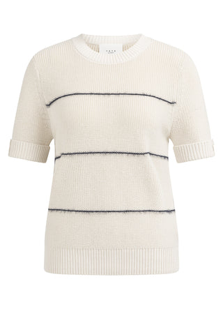 Knitted Navy Blazer Furry Stripe Sweater