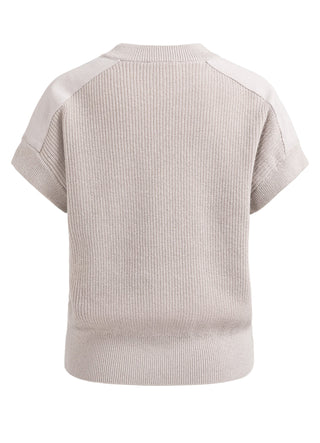 Cardigan With Wide Short Sleev Gray Lilac Melange
