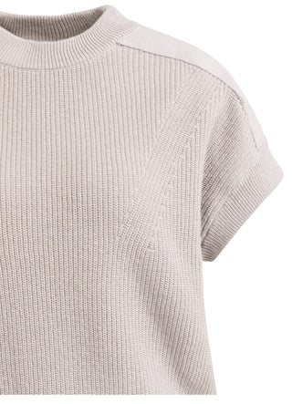 Cardigan With Wide Short Sleev Gray Lilac Melange