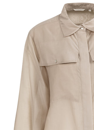 Sheer Blouse With Pocket Mist Green