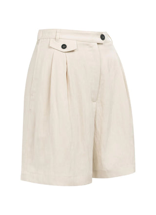 Woven Cloud Crème White Bermuda Short