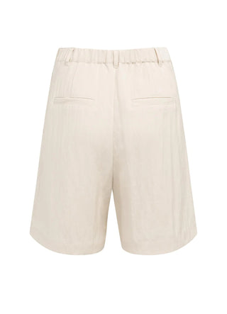 Woven Cloud Crème White Bermuda Short