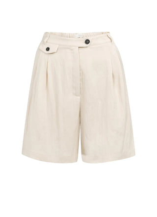 Woven Cloud Crème White Bermuda Short
