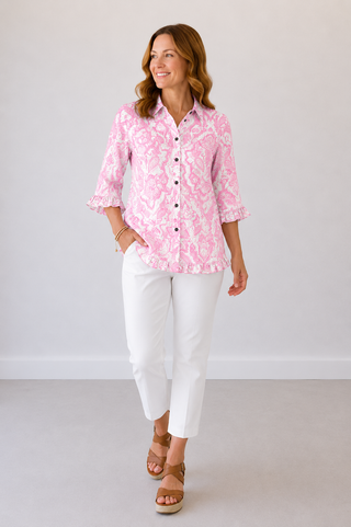 Rosie Ruffle in Rye 100% Linen