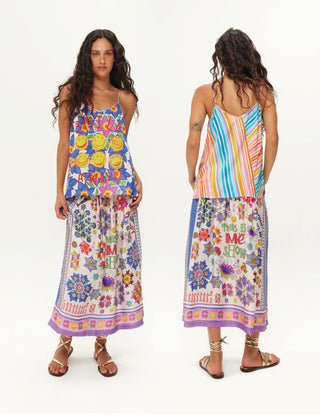 Vanessa Markers Printed Midi Skirt