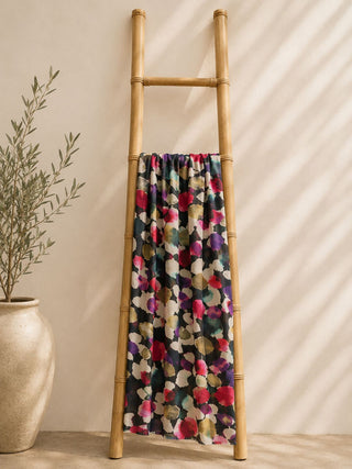 Anna Silk Wool Stoles Fuchsia/Rich Violet&Teal Blu
