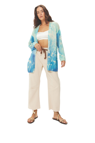 Mykonos Indigo Printed Cardigan