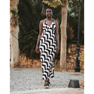 Selby Blk/White Long Dress