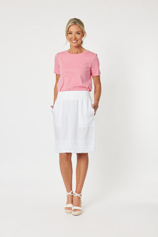 Mimi Ruffle White Hem Skirt