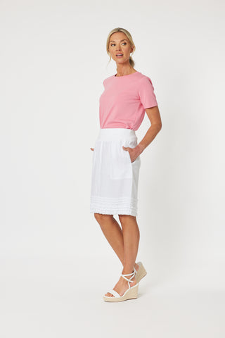 Mimi Ruffle White Hem Skirt