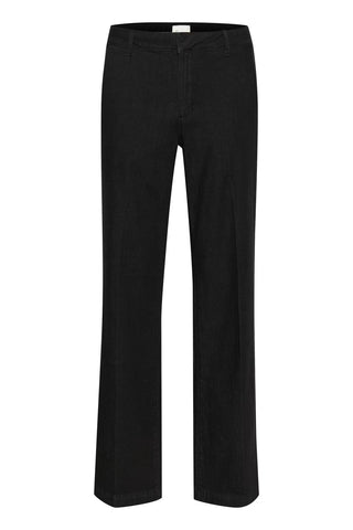 Helle Black Long Wide Pants