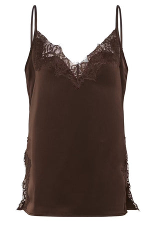 Brenda Dark Brown Lace Long Top