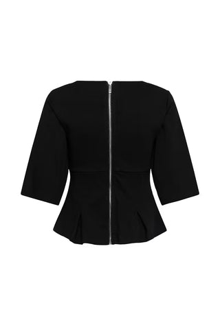 Apir Black Pleat Tee