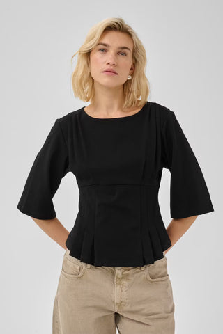 Apir Black Pleat Tee