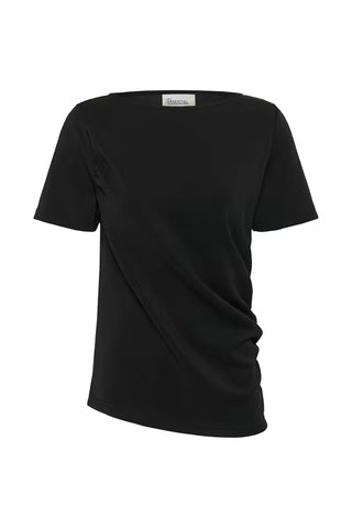 Helle Black Asymmetric Tee