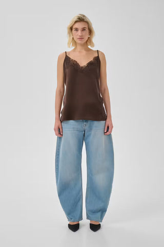 Brenda Dark Brown Lace Long Top