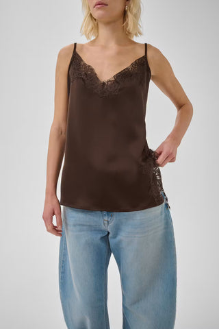 Brenda Dark Brown Lace Long Top