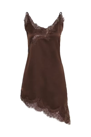 Brenda Dark Brown Lace Dress