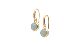 Lolo earrings aquamarine matt gold plated