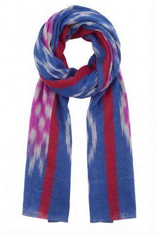T569 Navy & Fuschia  Ikat Stripe Toosha