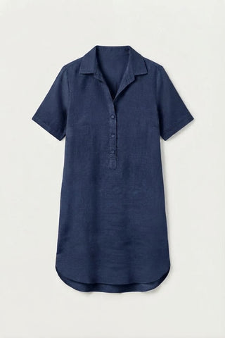 Tyra Navy Shirt Dress
