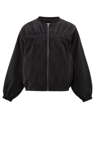 Nylon Phantom Cropped Bomber Jacket w Taping Detail