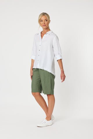 Jersey Khaki Waist Linen Short