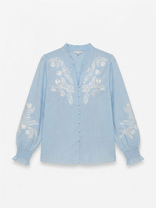 Clara Embroidered Shirt Blue