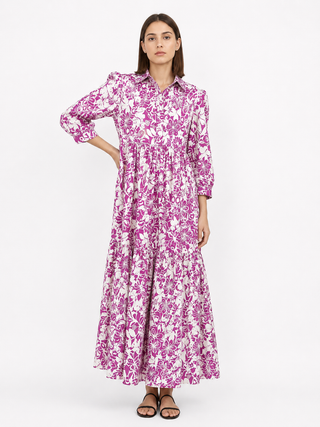 Chelsea Tiered Printed Dress Purple
