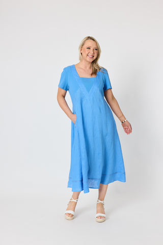 Le Marais Linen Dress Cornflower