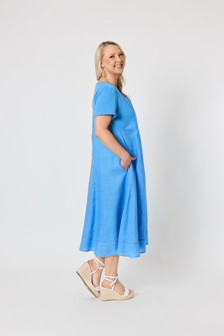 Le Marais Linen Dress Cornflower