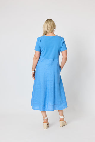 Le Marais Linen Dress Cornflower
