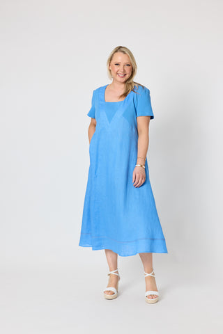 Le Marais Linen Dress Cornflower
