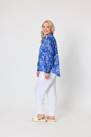 Azure Garden Print Shirt White