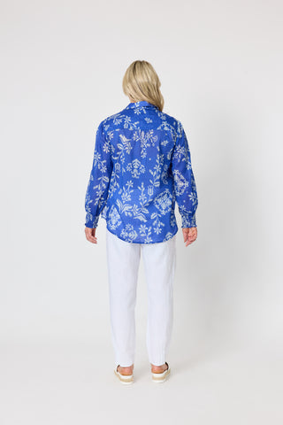 Azure Garden Print Shirt White